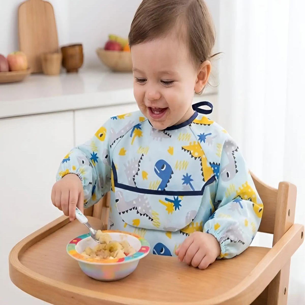 GENERICO - Babero De Manga Larga Impermeable Para Bebés Alimentacion