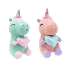 TOPSOC - Peluche Unicornio Con Corazón 25 cm