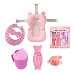 GENERICO - Cojín + Kit Para Bañera De Bebe + Accesorios De Baño en Rosado