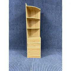 GENERICO - Estante Esquinero Librero Multiusos Con 2 Cajones 1 Puerta Estilo Nórdico Madera 150x40x40cm Diseño Compacto