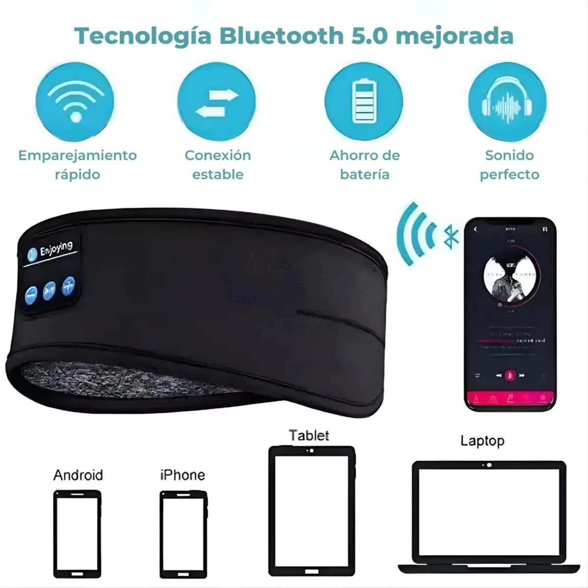 GENERICO - Audífonos Cintillo Elástico Bluetooth Para Dormir Deporte