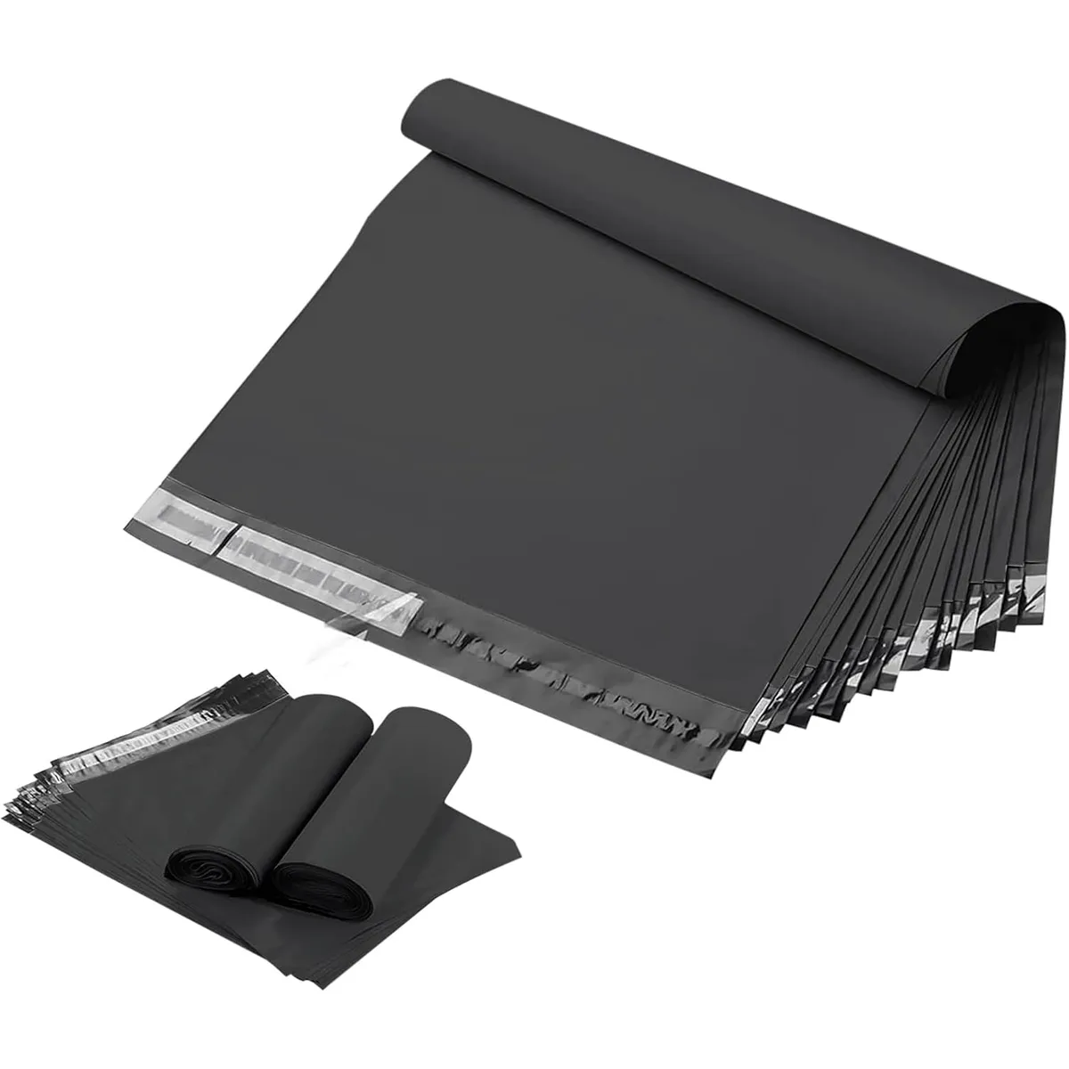 KUANGYE - Pack 100 Bolsas Embalaje 25x60cm Courier Sobre Autoadhesivo Negro