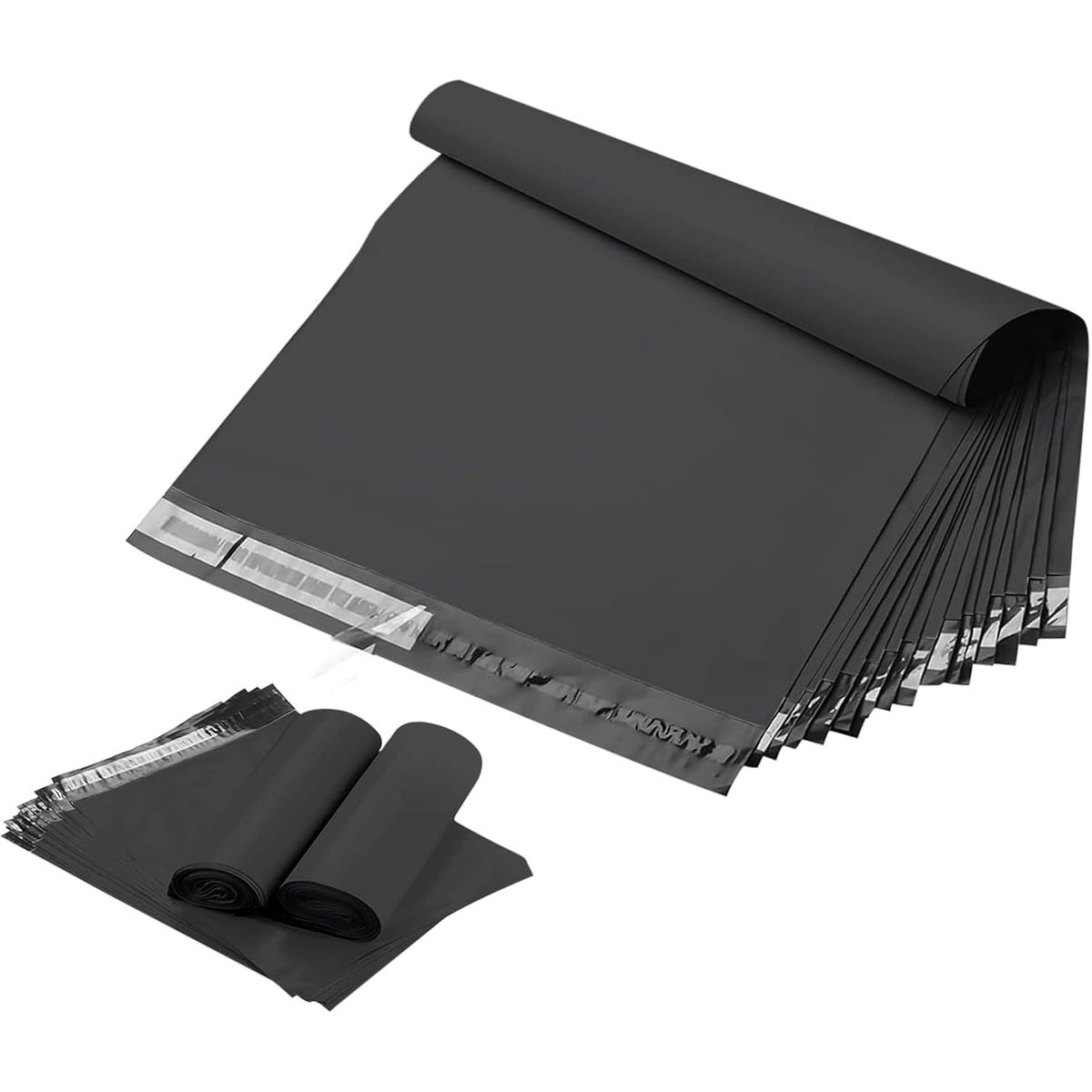 KUANGYE - Pack 100 Bolsas Embalaje 25x60cm Courier Sobre Autoadhesivo Negro