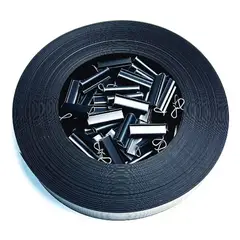 GENERICO - Cinta Plástica Cubre Cercos Para 3.5m2 76metros 125broches Negro