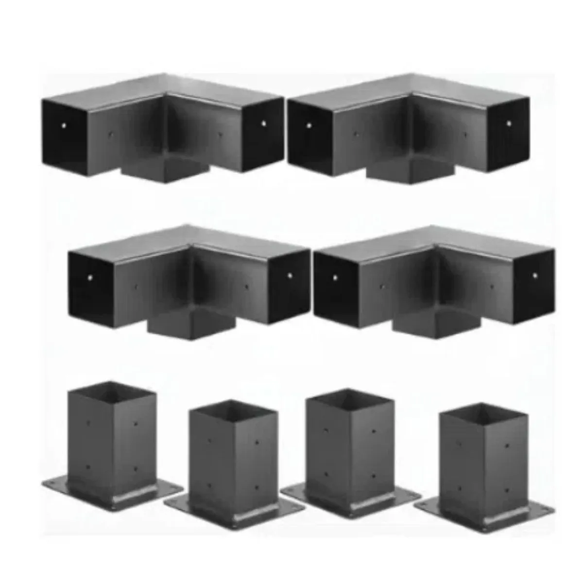 GENERICO - Kit Herrajes Pérgola 8 Piezas Para Vigas De 4 X 4