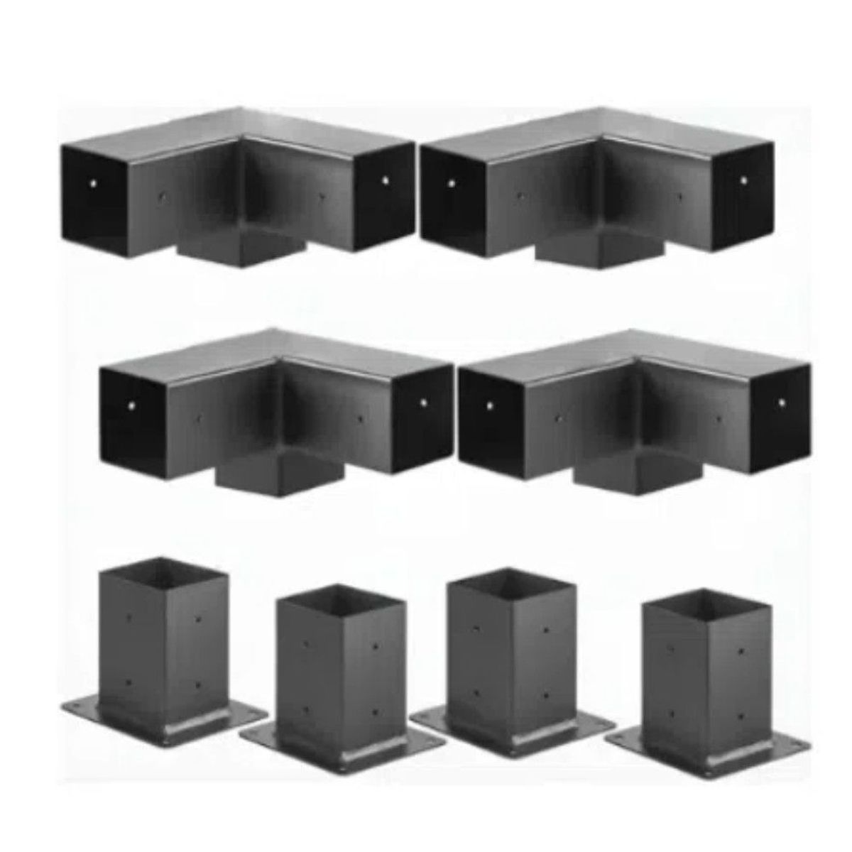 GENERICO - Kit Herrajes Pérgola 8 Piezas Para Vigas De 4 X 4