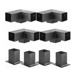 GENERICO - Kit Herrajes Pérgola 8 Piezas Para Vigas De 4 X 4
