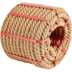 KUANGYE - Cuerda Yute Natural De Cáñamo 12MM x 50M Para Manualidades,Jardinería,Hamaca,Decoración Del Hogar