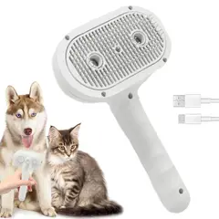 TSKY CHILE SHOPPING - Cepillo Vapor Eléctrico para Perro Gato, Steamy Cat Brush de Aseo para Mascotas masaje y peinado