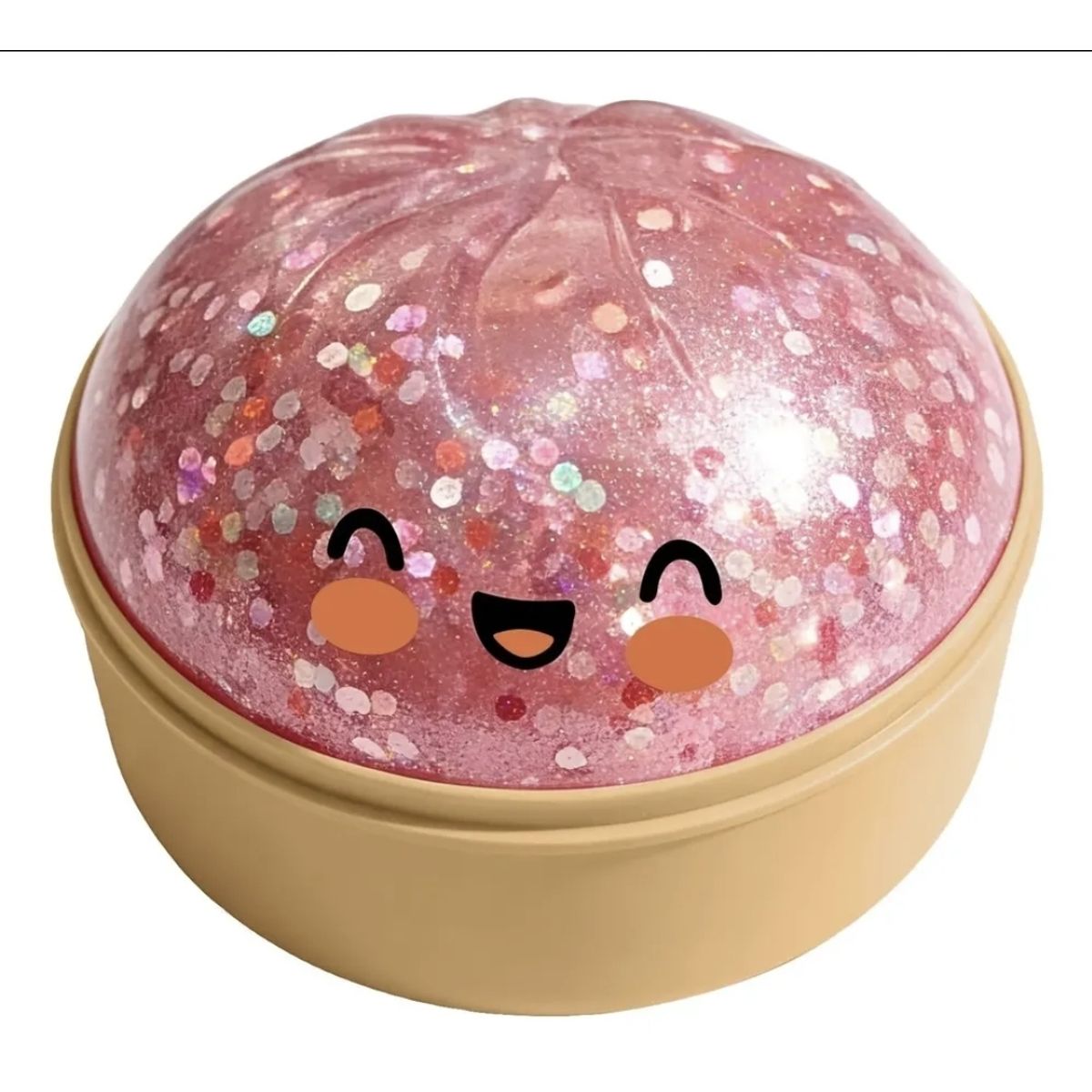 GENERICO - Bao squishy  Rosado Purpurina Brillante  Viral Dumpling Sensorial .