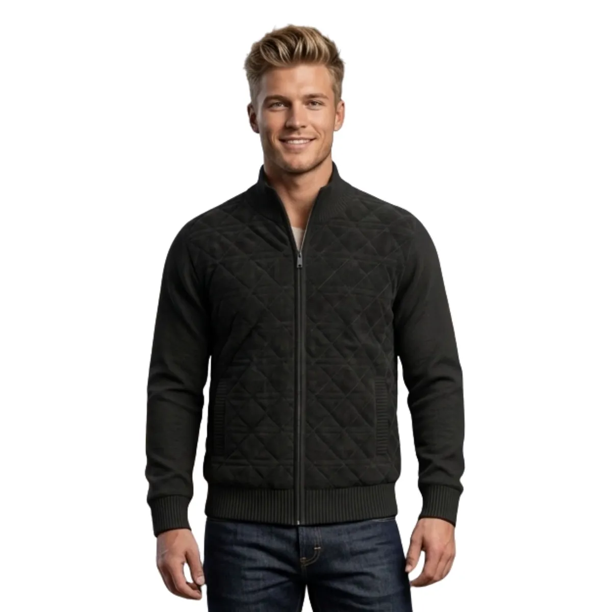 LIKE SHOP - Chaqueta Hombre Tipo Chaleco Lana. Forro Peludo Interior 7277