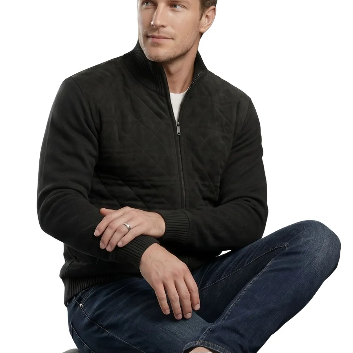 LIKE SHOP - Chaqueta Hombre Tipo Chaleco Lana. Forro Peludo Interior 7277