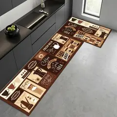 GENERICO - ALFOMBRA DE COCINA 2 PIEZAS COFFEE
