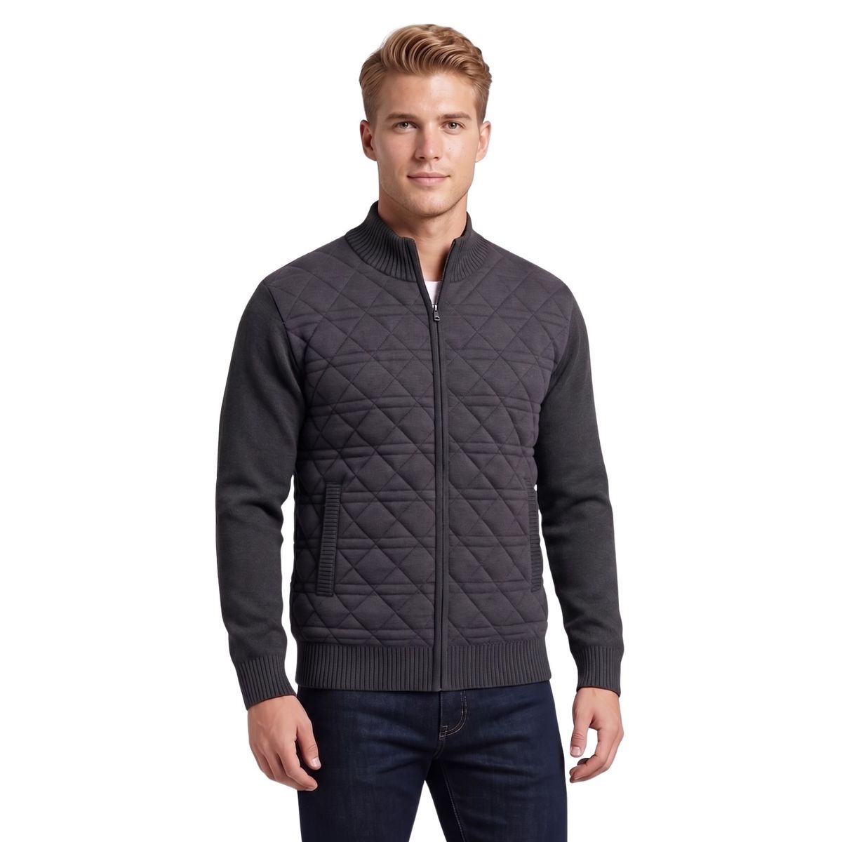 LIKE SHOP - Chaqueta Hombre Tipo Chaleco Lana. Forro Peludo Interior 7277
