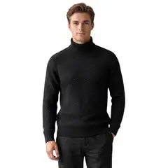 LIKE SHOP - Sweater Hombre Cuello Alto Tejido De Lana Premium Elegante 7206