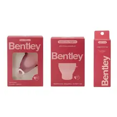 BENTLEY - Kit Copa Menstrual Vaso Esterilizador Gel Lubricante XS