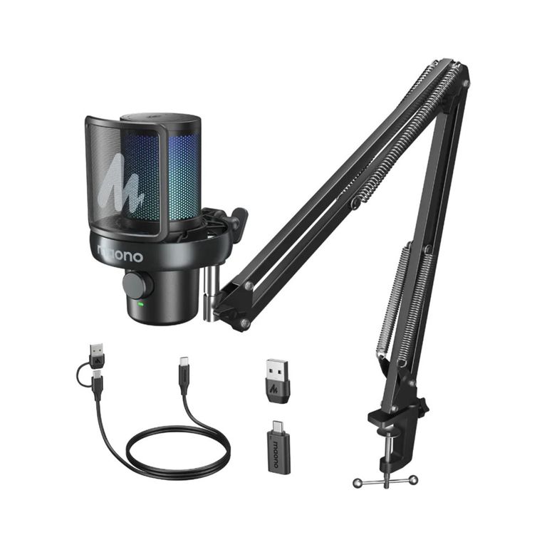 Microfono Inalambrico Condensador DM40 Pro S Con Brazo Articulado USB C