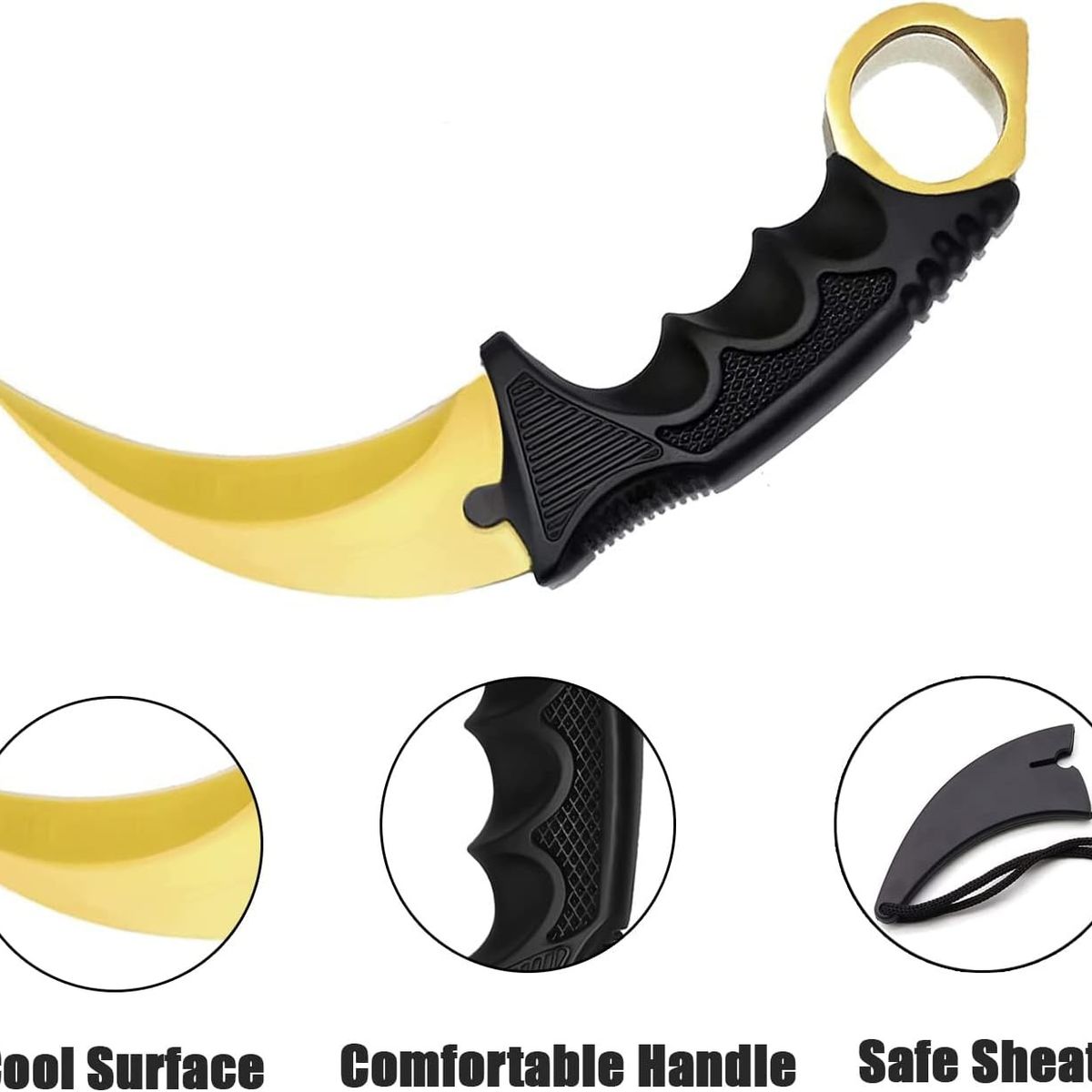 GENERICO - Cuchillo Táctico Karambit Camping Caza