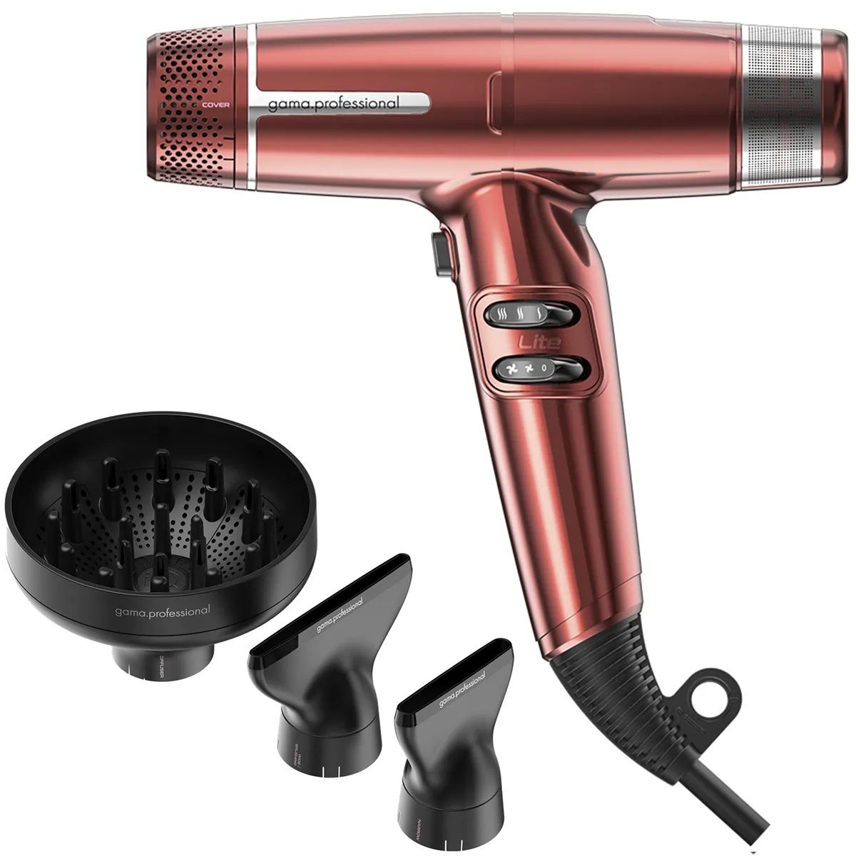 GAMA - Secador Profesional Iq Lite 110 mil RPM 1500W dual filter Color Rojo Gama