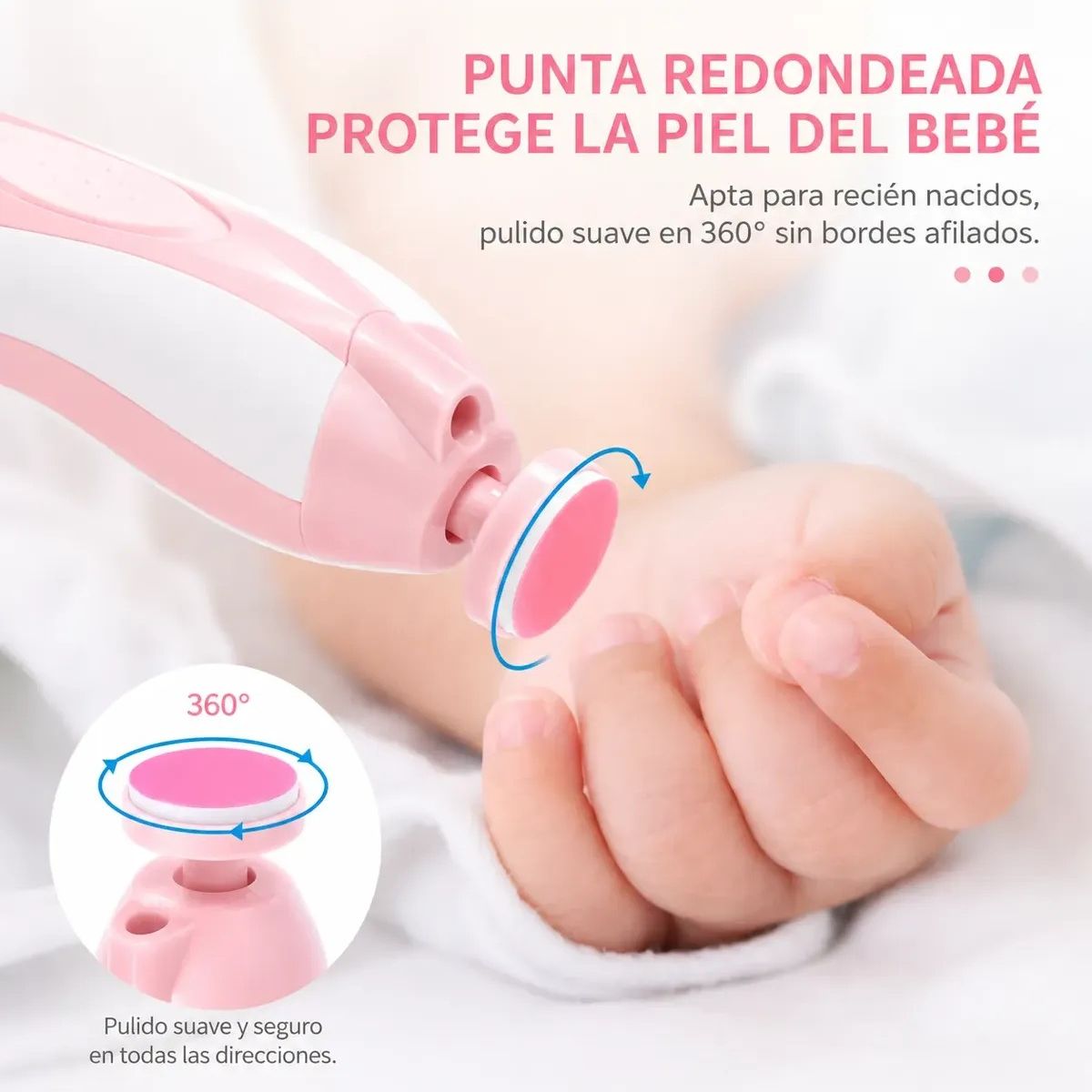 GENERICO - Corta Uñas Para Bebés Y Niños Lima Eléctrica Pulidor A Pila