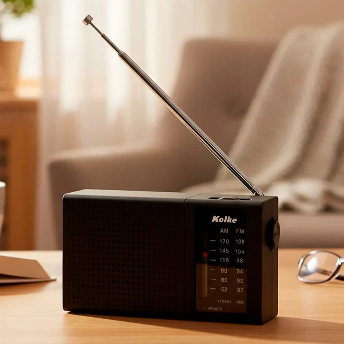 KOLKE - Radio Portátil Kolke AMFM con Antena y Conector 3.5mm