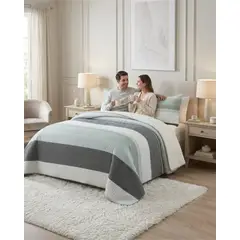 GENERICO - Juego De Cubrecama Sherpa Y Sabanas King Ultra Suaves