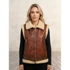 LIKE SHOP - Chaqueta Aviadora Mujer Forro Interior Chiporro Sin Mangas 5010