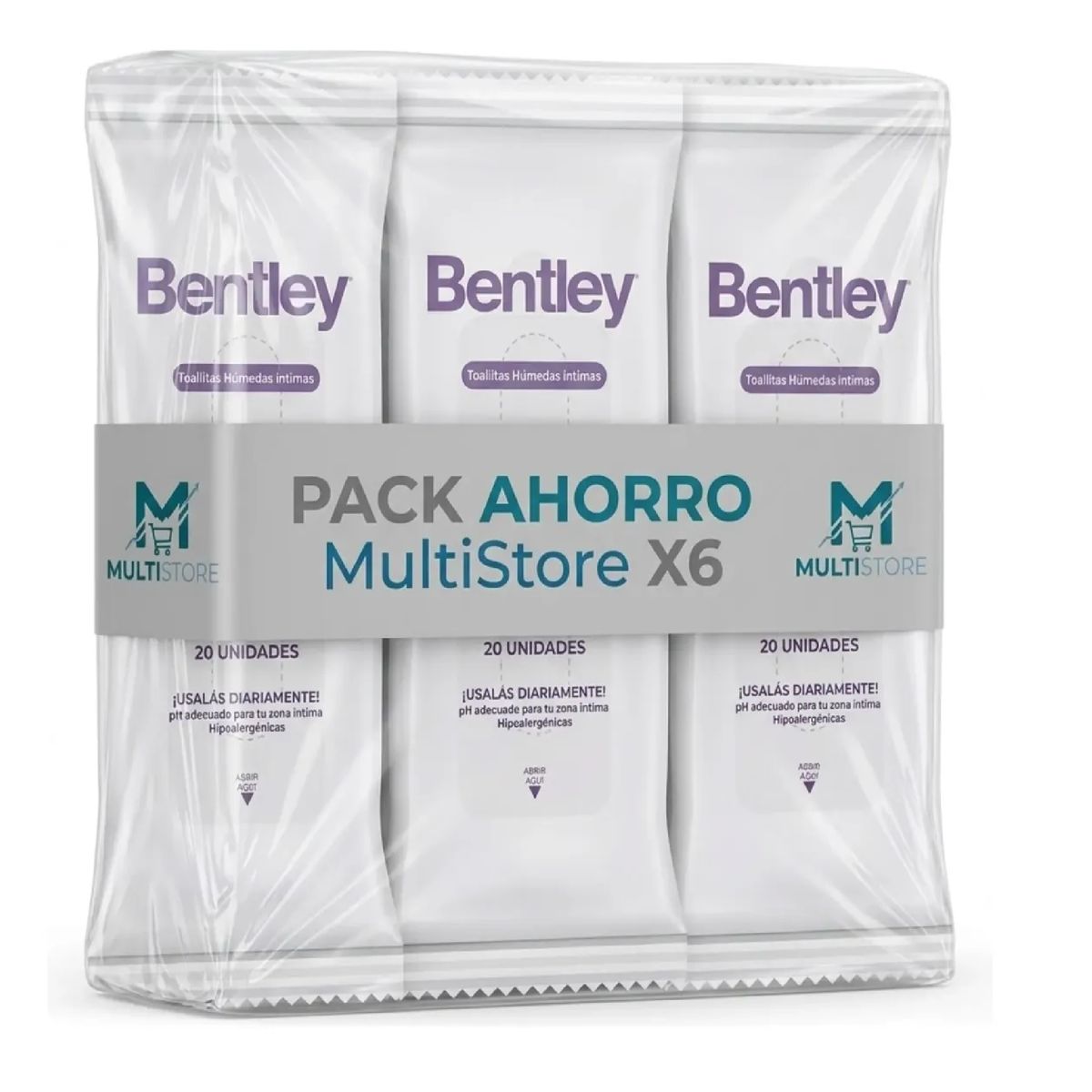 BENTLEY - Pack 6 Toallitas Humedas Intimas Bentley Wipes 120und Total