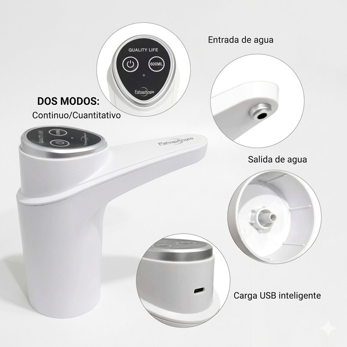 GENERICO - Dispensador Agua Eléctrico Portátil USB Bidón Botellón