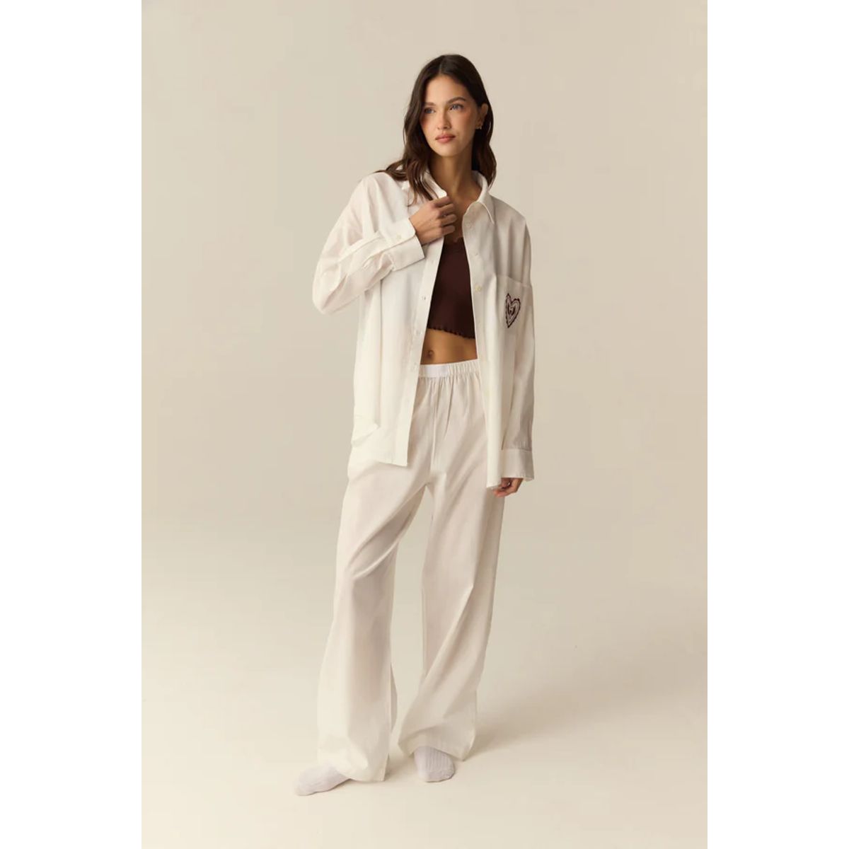 CIPITRIA - Pantalón de Pijama Ópalo Blanco