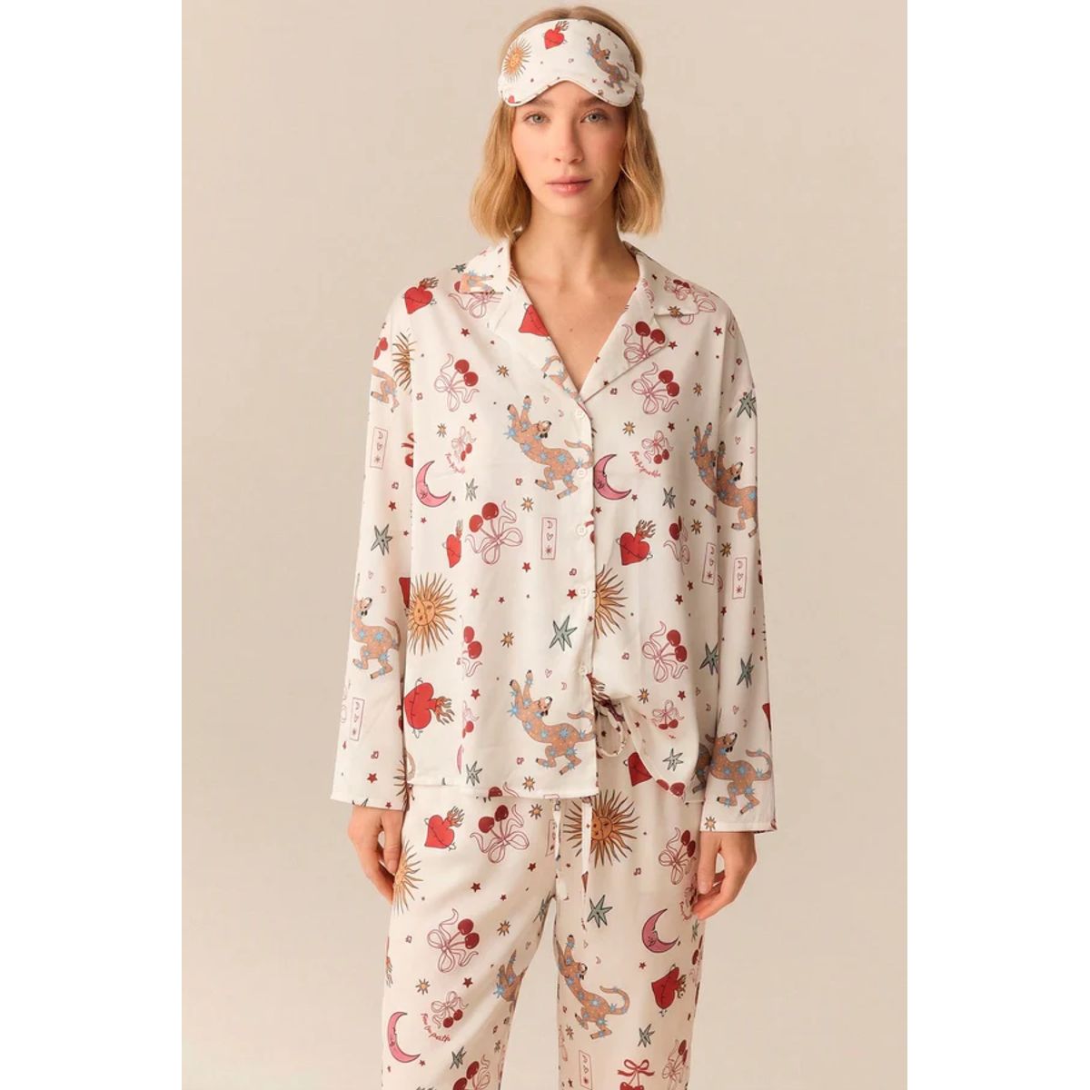 CIPITRIA - Camisa de Pijama Aludra Cosmos White