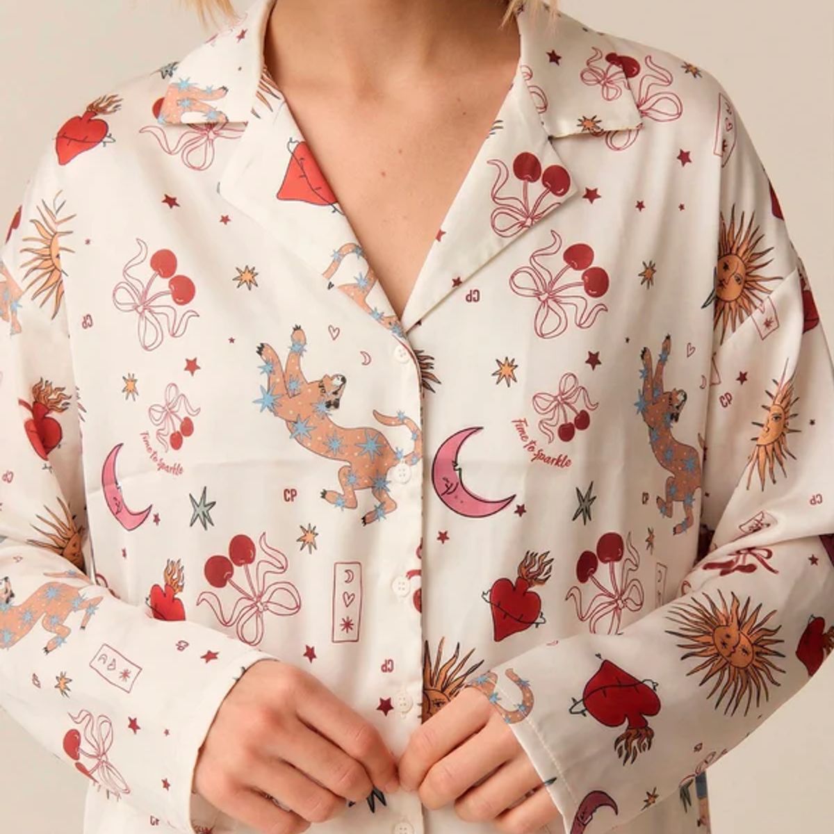 CIPITRIA - Camisa de Pijama Aludra Cosmos White