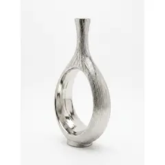 GENERICO - Florero Jarron Ceramica Plateado Moderno con Estilo Elegante
