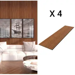 ARTIHOGAR - Pack 4 Paneles Acústicos Wall Panel 240 x 60 CM Café