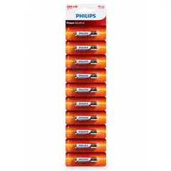 PHILIPS - Pack 10 Pilas Alcalinas AAA Power Alcaline LR03 1.5v