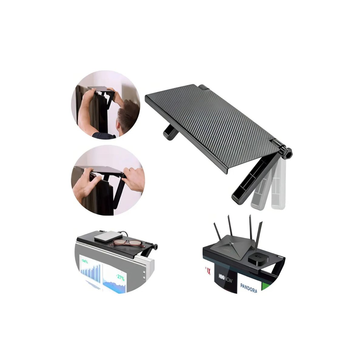 GENERICO - Repisa Estante Soporte Sobre Pantalla Tv Ajustable Plegable