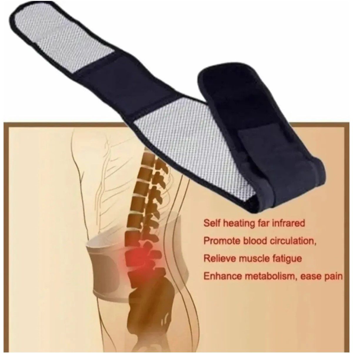 GENERICO - Cinturon Lumbar Biomagnetico no Mas Dolor De Espalda BELUG