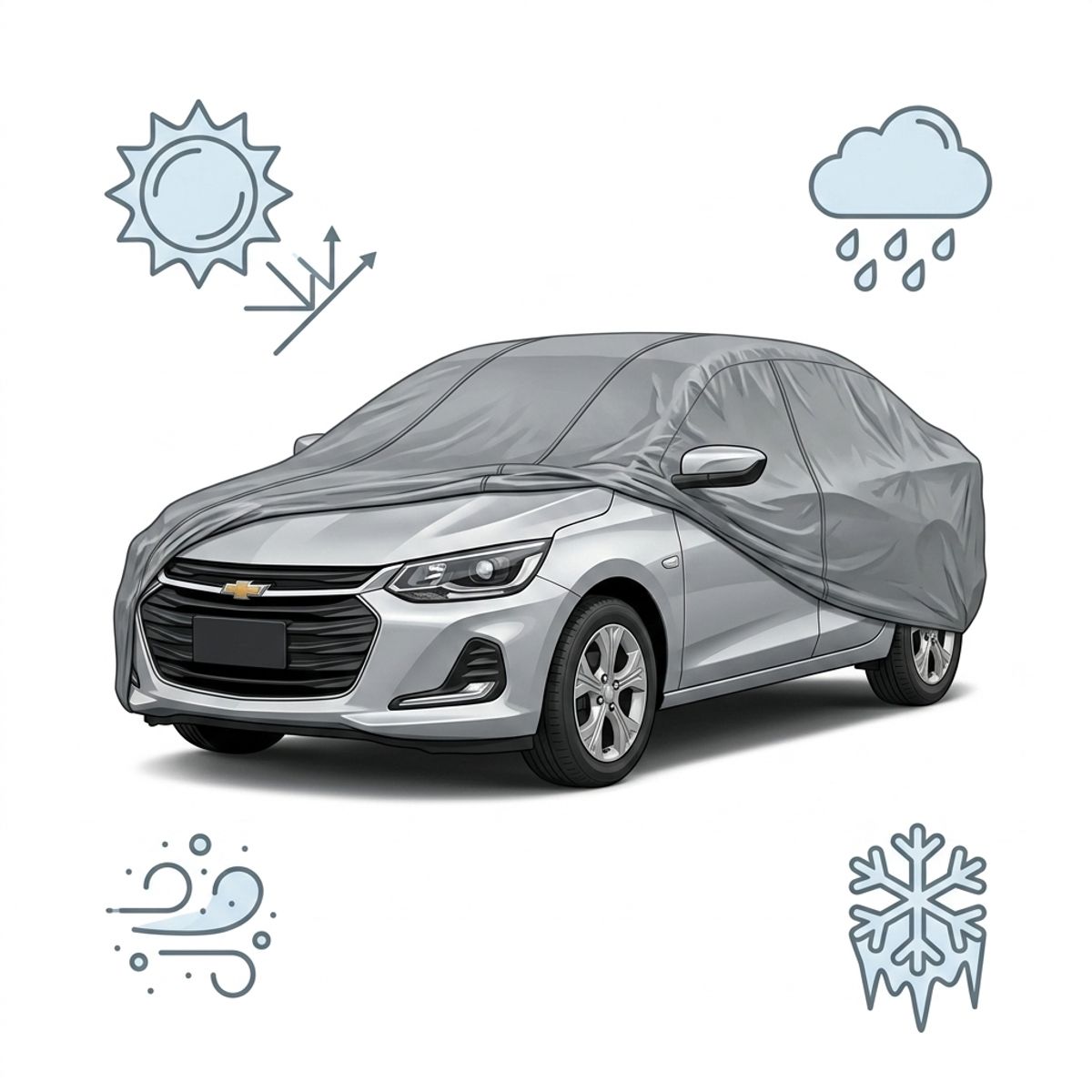 ARMONIA - Funda Cubre Auto Onix 2021  Protectora Gris Plomo Resistente