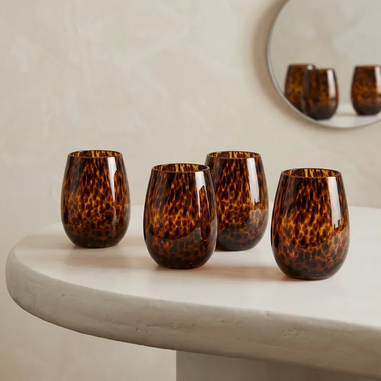 Set Decorativa de 4 Vasos de Vidrio Carey