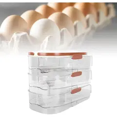 GENERICO - Organizador de Huevo Automático 3 Niveles Dispensador Nevera Transparente