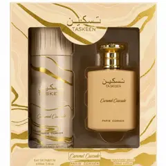 PARIS CORNER - Perfume Taskeen Caramel Cascade EDP 100Ml + DEO Spray 200Ml Unisex
