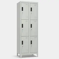 METANEK AMERICAN DESIGN - Casillero Locker Metálico Metanek 2 Cuerpos 6 Puertas Gris