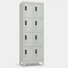 METANEK AMERICAN DESIGN - Casillero Locker Metalico Metanek 2 Cuerpos 8 Puertas Gris