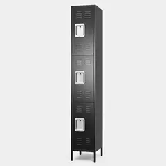 METANEK AMERICAN DESIGN - Casillero locker metálico black 1 cuerpo 3 puertas - SA-SLLF31