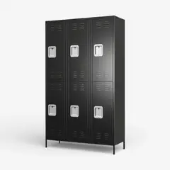 METANEK AMERICAN DESIGN - Casillero locker metálico black 3 cuerpos 6 puertas - SA-SLLF23