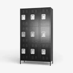 METANEK AMERICAN DESIGN - Casillero Locker Metálico 3 Cuerpos 9 Puertas Negro Metanek
