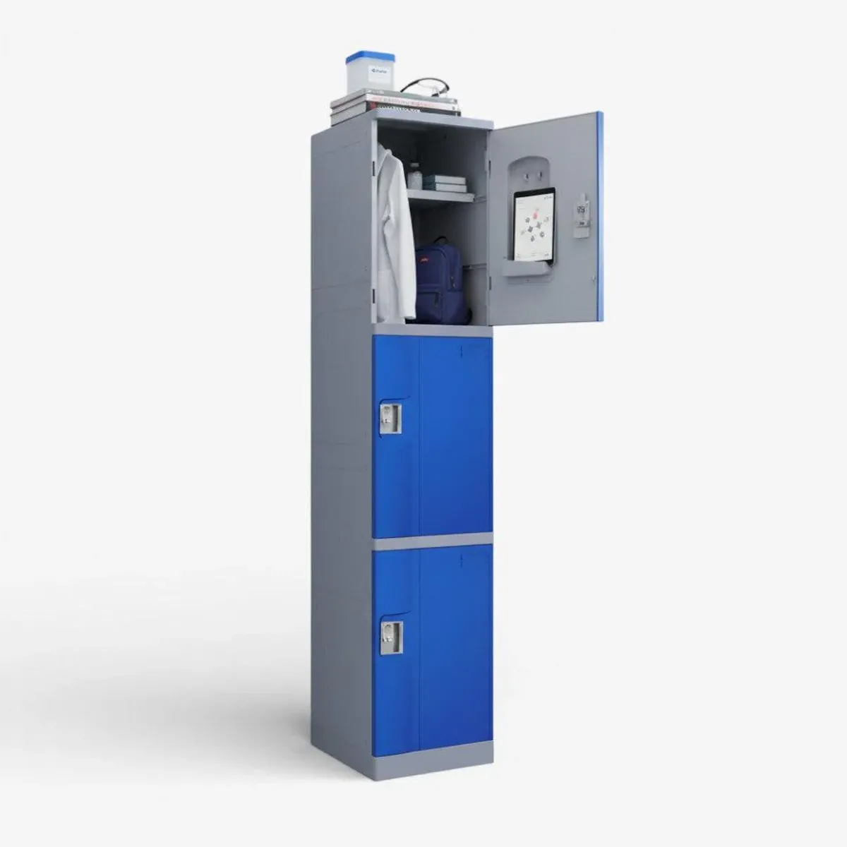 METANEK AMERICAN DESIGN - Locker Plasticos 1 Cuerpos y 3 Puertas Azul - SAL-600