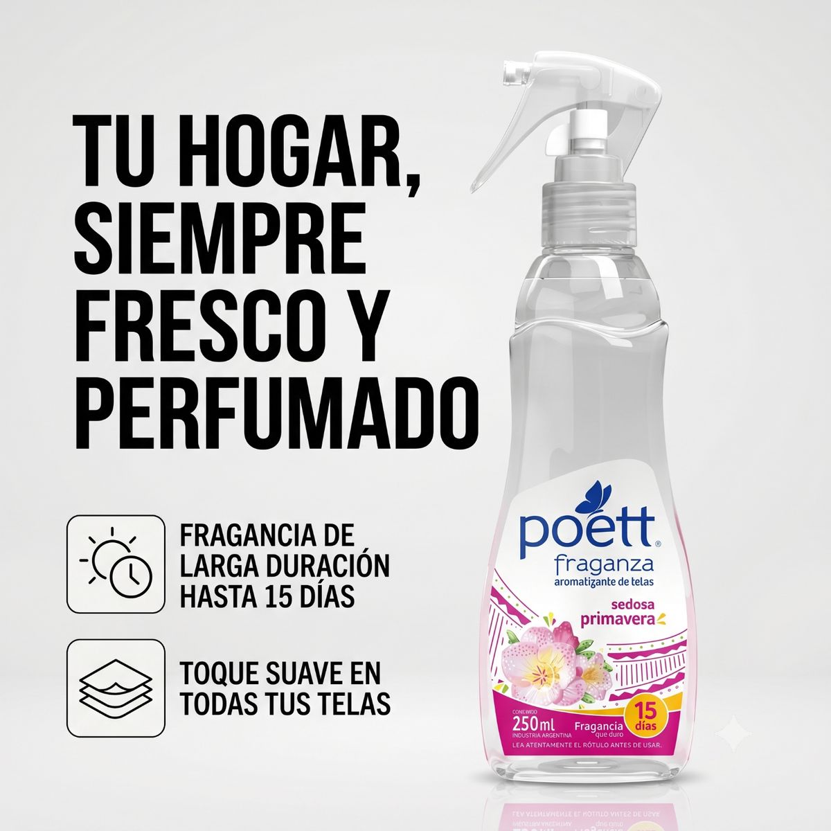 POETT - Aromatizante Telas Poett Sedosa Primavera 250ml