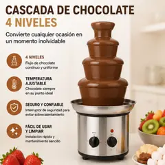 MOVI - Cascada Fuente Chocolate Fondue 4 Niveles Acero Inoxidable