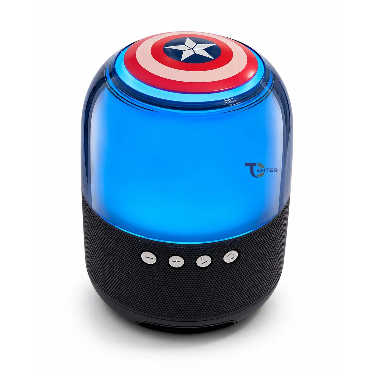 DISNEY - Parlante Portátil Inalámbrico Bt QS-S1 Marvel Capitán América LED